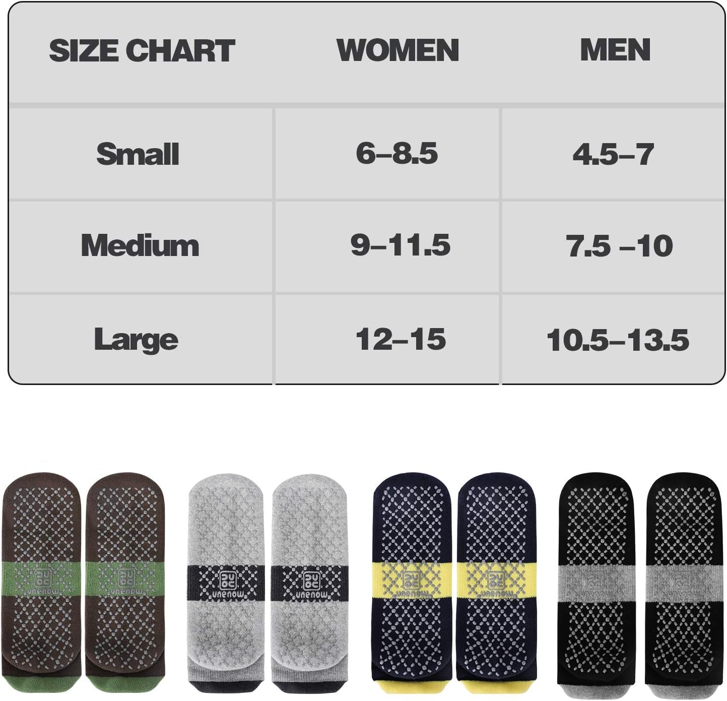 Unisex Non Slip Grip Socks with Cushion for Yoga Pilates Barre Home & Hospital