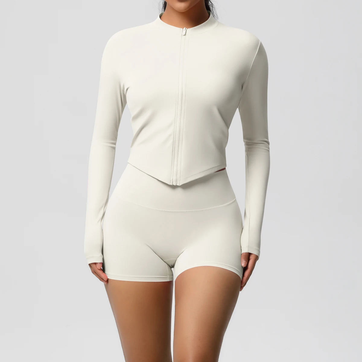 Yoga Sets Sports Fitness Hip-lifting Tight Zipper Jacket Yoga Suit Running Workout Gym Shorts Tracksuits for Women Sports Suits