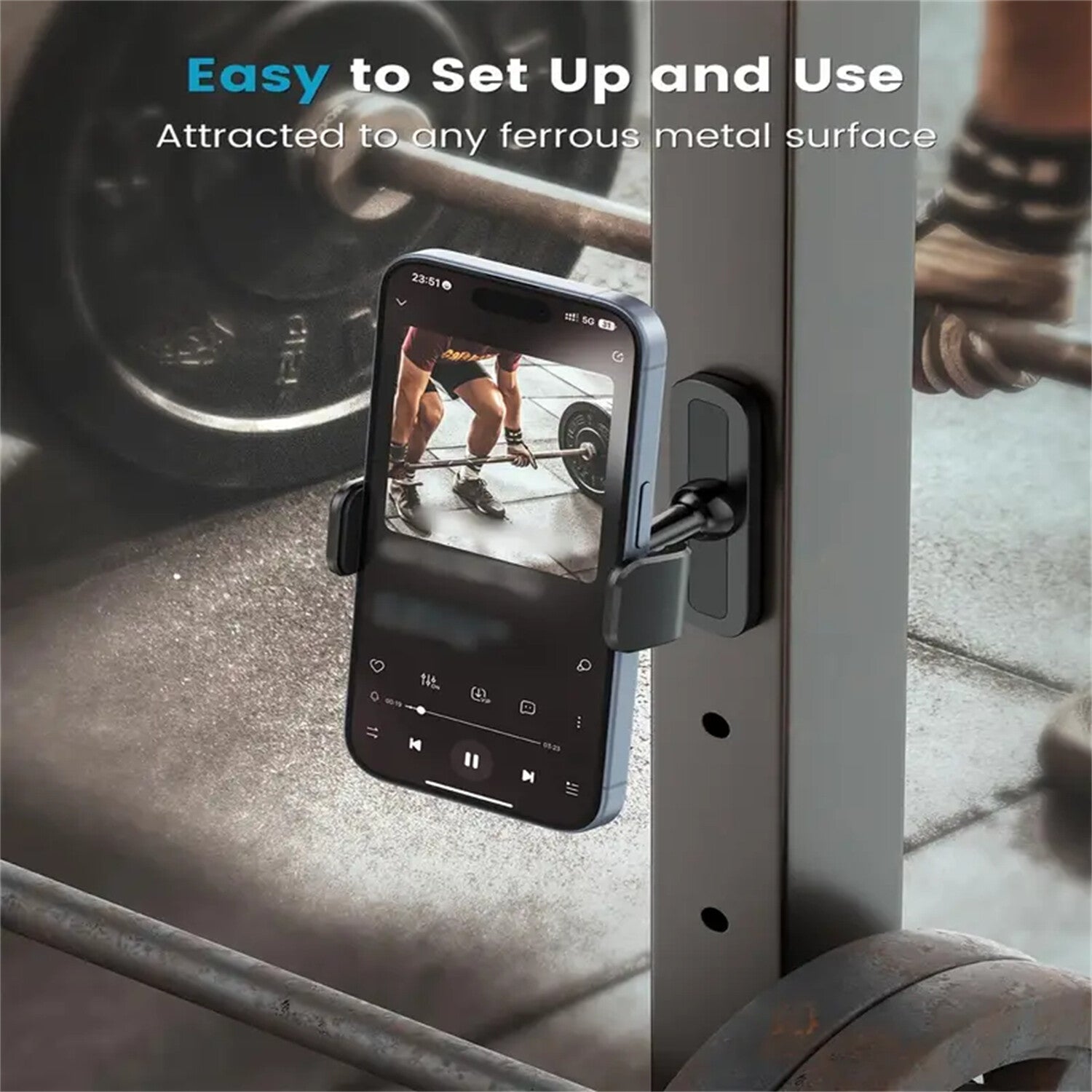 Magnetic 360° Rotatable Phone Holder Gym Metal Magnetic Adjustable Phone Holder