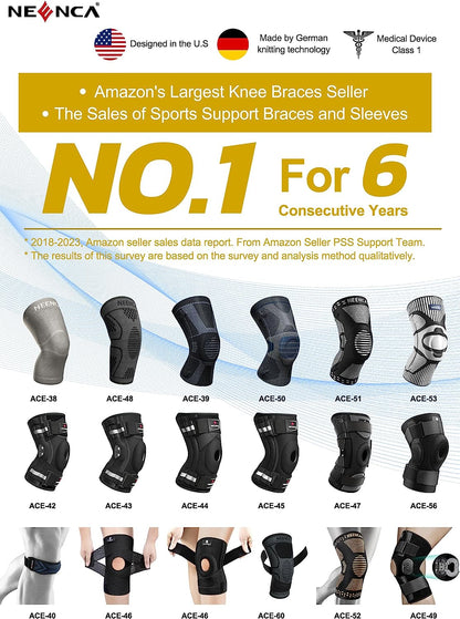 Copper Knee Brace for Knee Pain, Knee Support with Patella Pad & Side Stabilizers, Compression Knee Sleeve for Sport, Workout, Arthritis, ACL, Joint Pain Relief, Meniscus Tear- FSA/HSA Eligible