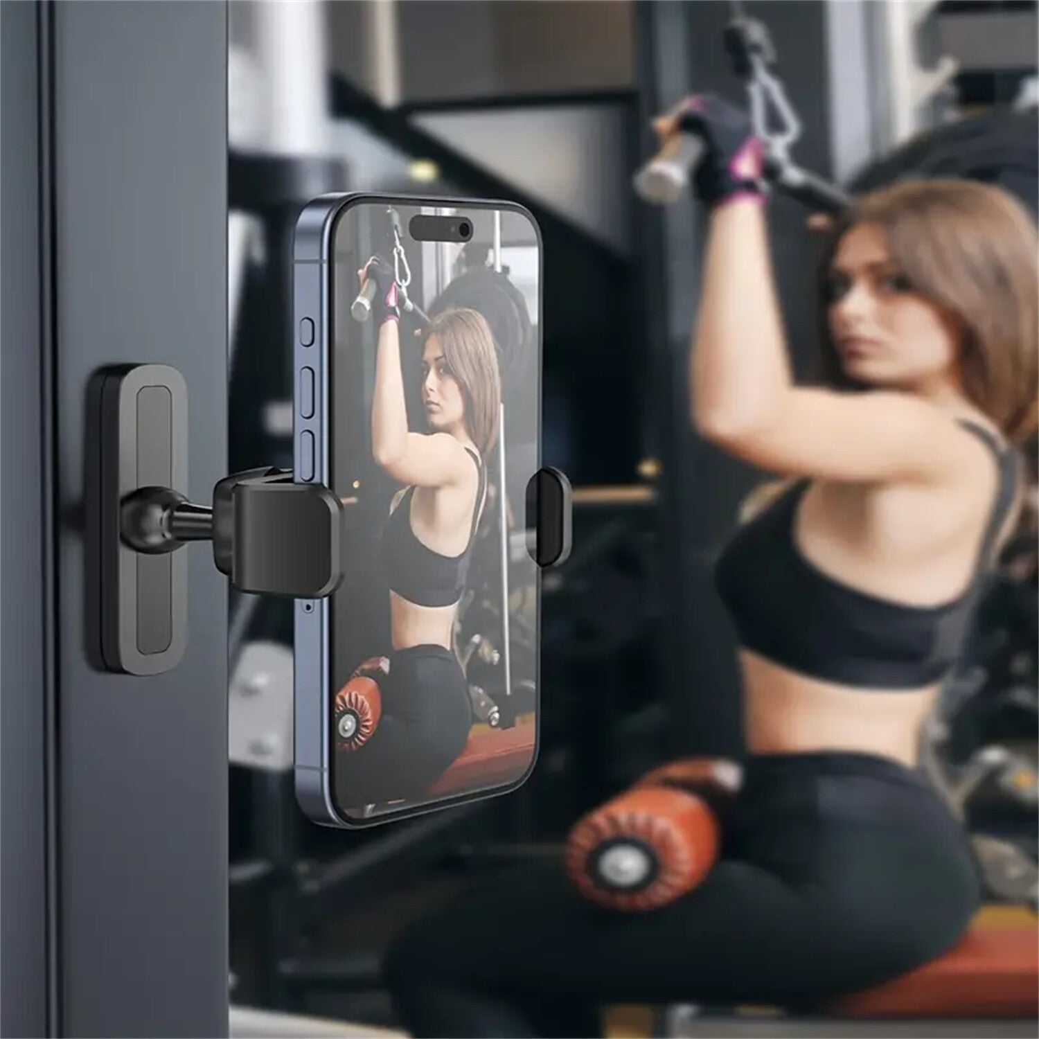 Magnetic 360° Rotatable Phone Holder Gym Metal Magnetic Adjustable Phone Holder