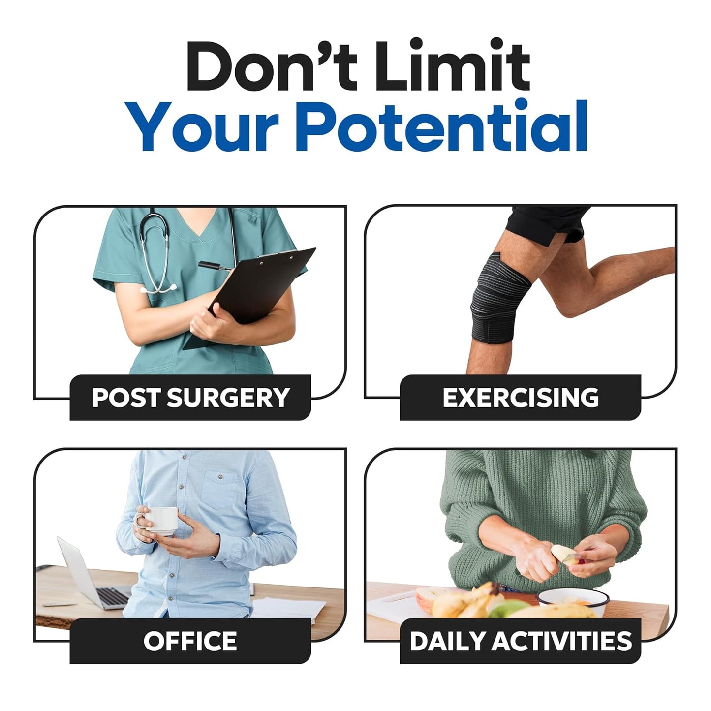 Elastic Knee Compression Sleeve Bandage Wraps I Knee Support Straps for Legs, Thighs, Hamstrings Ankle & Elbow Joints Reduce Swelling I Lymphatic Relief & Elastic Bandage for Women & Men (Med 71 Inch)