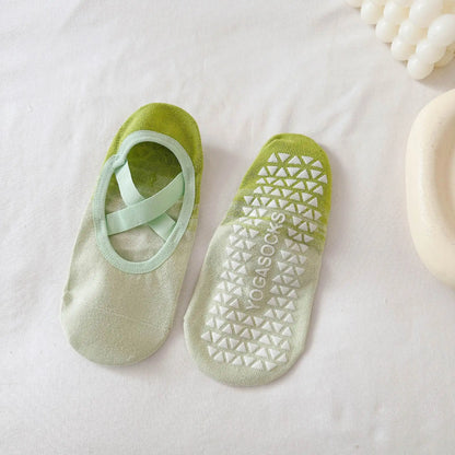 Women's non slip Pilates socks, suitable for ballet, yoga, fitness, and dance studios, cherry embroidery design, cute n