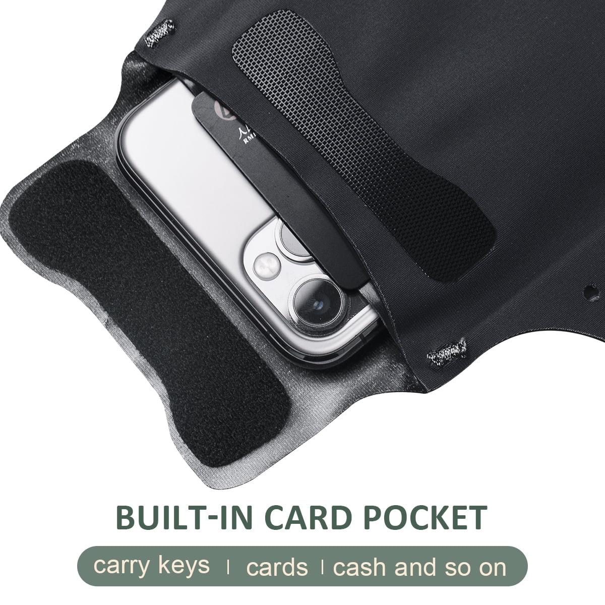 Sweatproof Cell Phone Armband, Running Phone Holder for Iphone 16 15 14 13 Pro XR SE S22 S24, Black