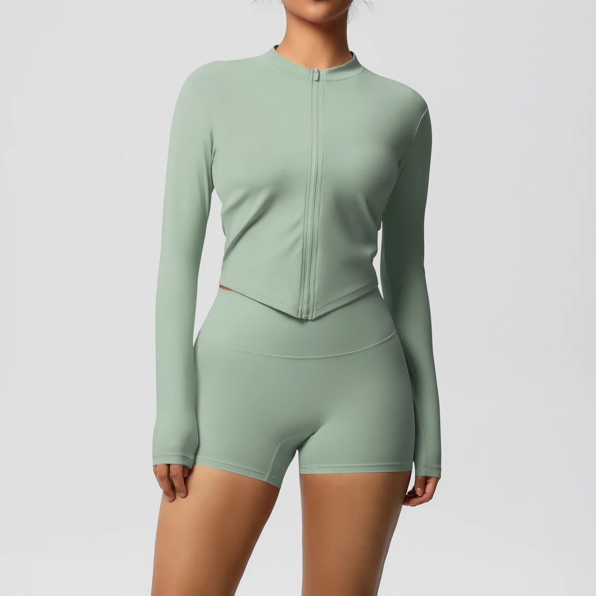 Yoga Sets Sports Fitness Hip-lifting Tight Zipper Jacket Yoga Suit Running Workout Gym Shorts Tracksuits for Women Sports Suits