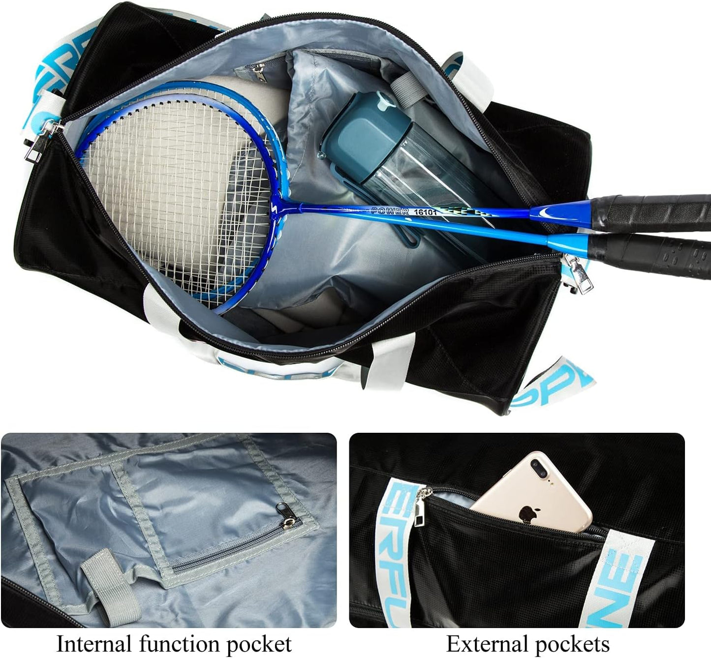 Sports Gym Bag, Travel Duffel Bag with Wet Pocket & Shoes Compartment,Travel Duffel Bag Gym Bag,Water Resistant Sports Bag with Inner Pockets Unisex Fitness Bag