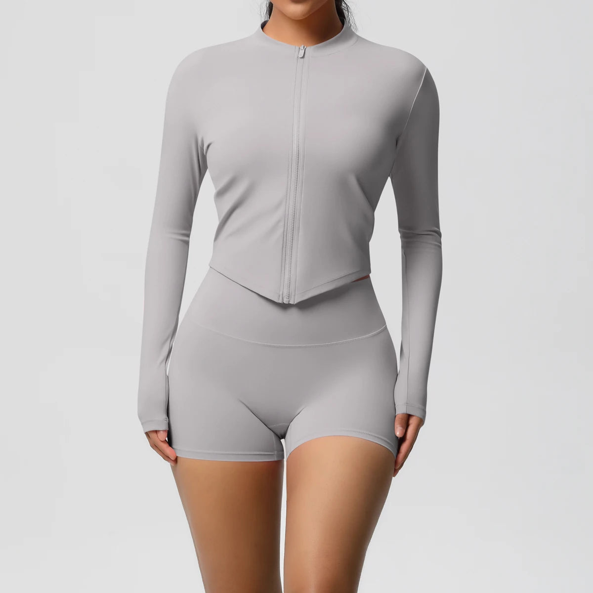 Yoga Sets Sports Fitness Hip-lifting Tight Zipper Jacket Yoga Suit Running Workout Gym Shorts Tracksuits for Women Sports Suits