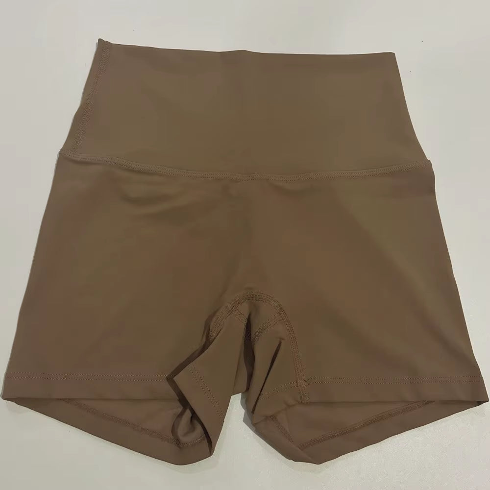 Solid Color High Waist Yoga Ultrashort Leggings Soft Women Gym Athletic Tight Sport Short Compression Comprehensive Training Jog