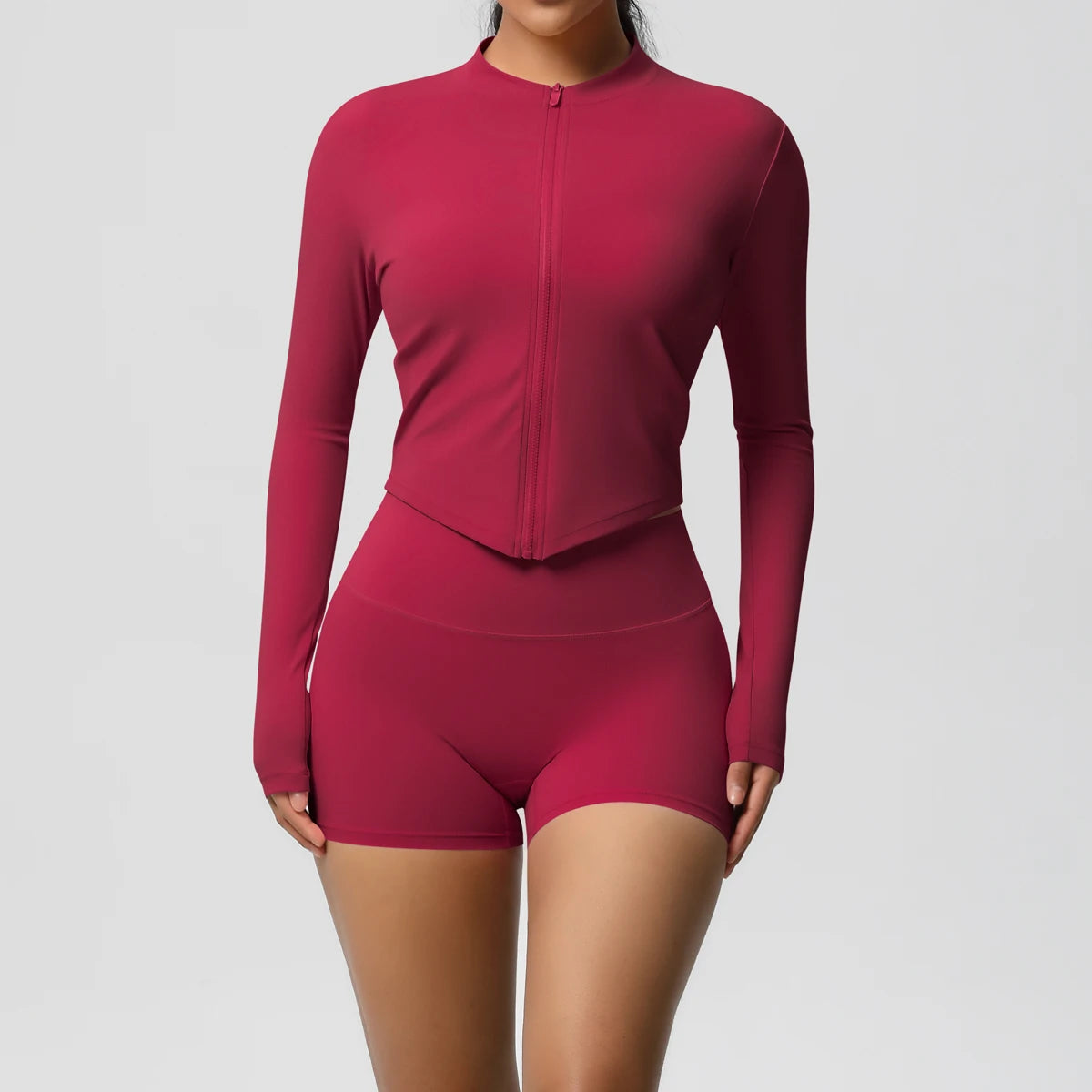 Yoga Sets Sports Fitness Hip-lifting Tight Zipper Jacket Yoga Suit Running Workout Gym Shorts Tracksuits for Women Sports Suits