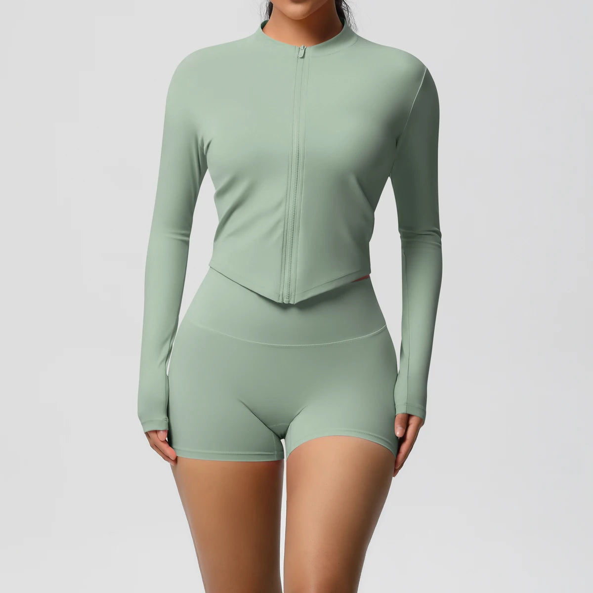 Yoga Sets Sports Fitness Hip-lifting Tight Zipper Jacket Yoga Suit Running Workout Gym Shorts Tracksuits for Women Sports Suits