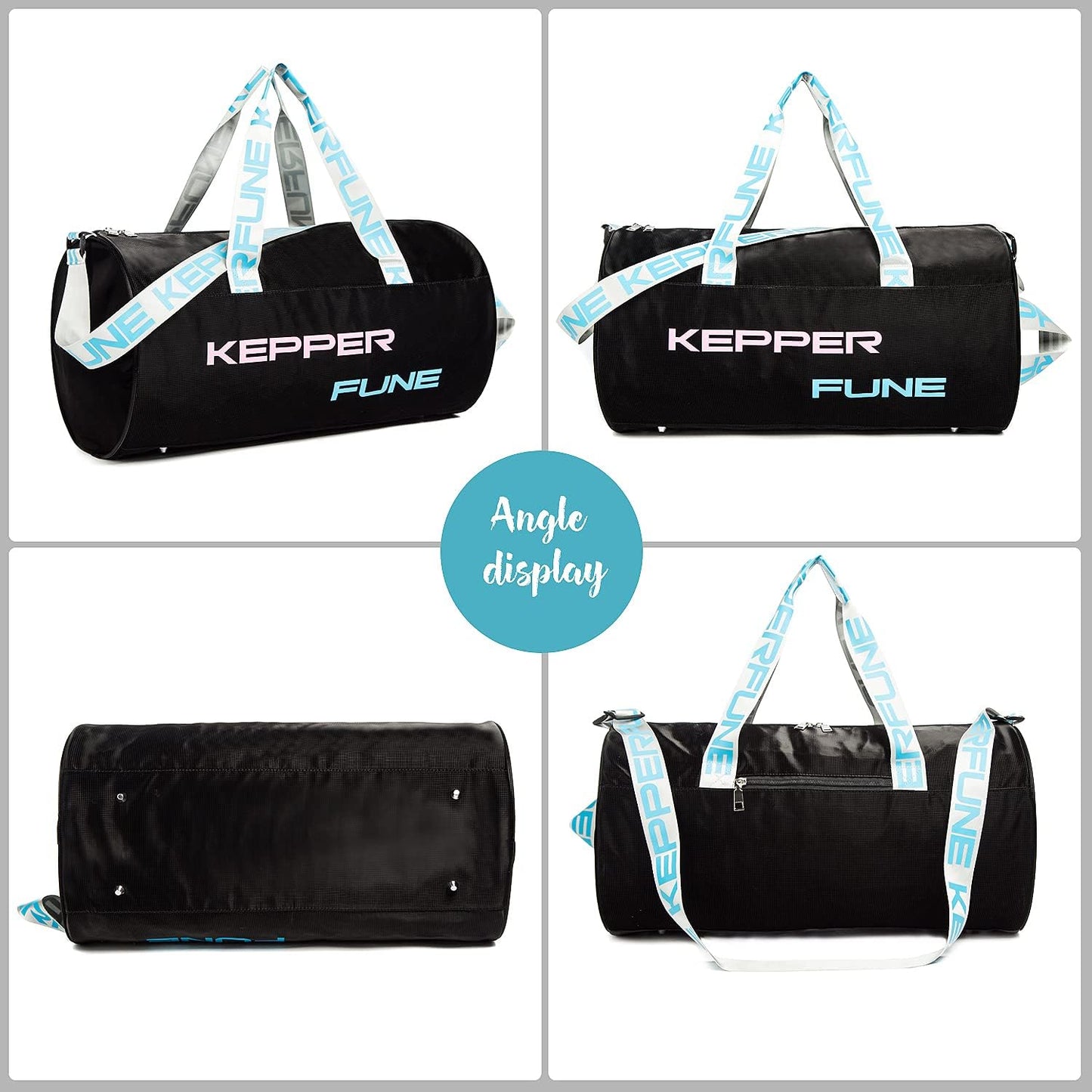 Sports Gym Bag, Travel Duffel Bag with Wet Pocket & Shoes Compartment,Travel Duffel Bag Gym Bag,Water Resistant Sports Bag with Inner Pockets Unisex Fitness Bag