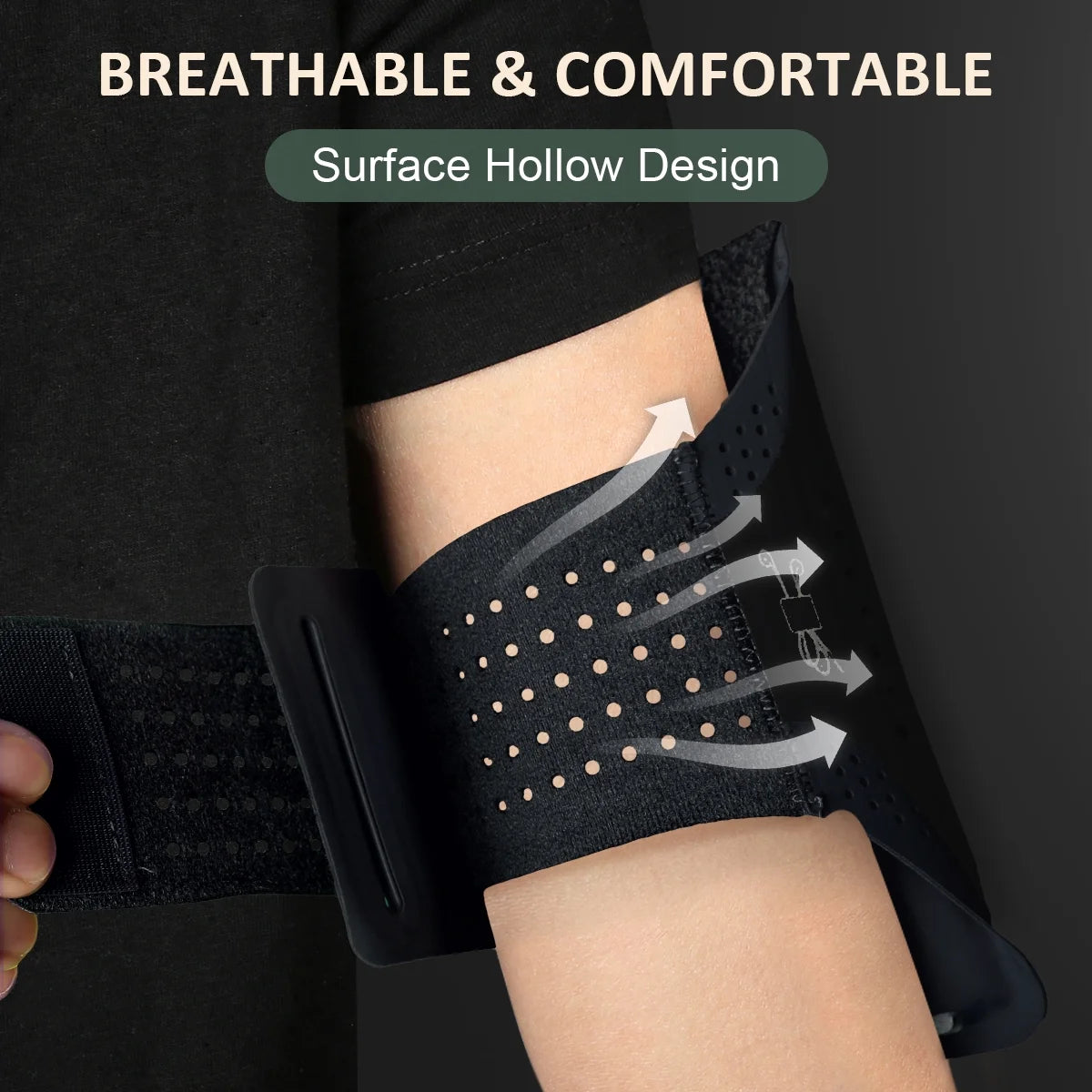 Sweatproof Cell Phone Armband, Running Phone Holder for Iphone 16 15 14 13 Pro XR SE S22 S24, Black