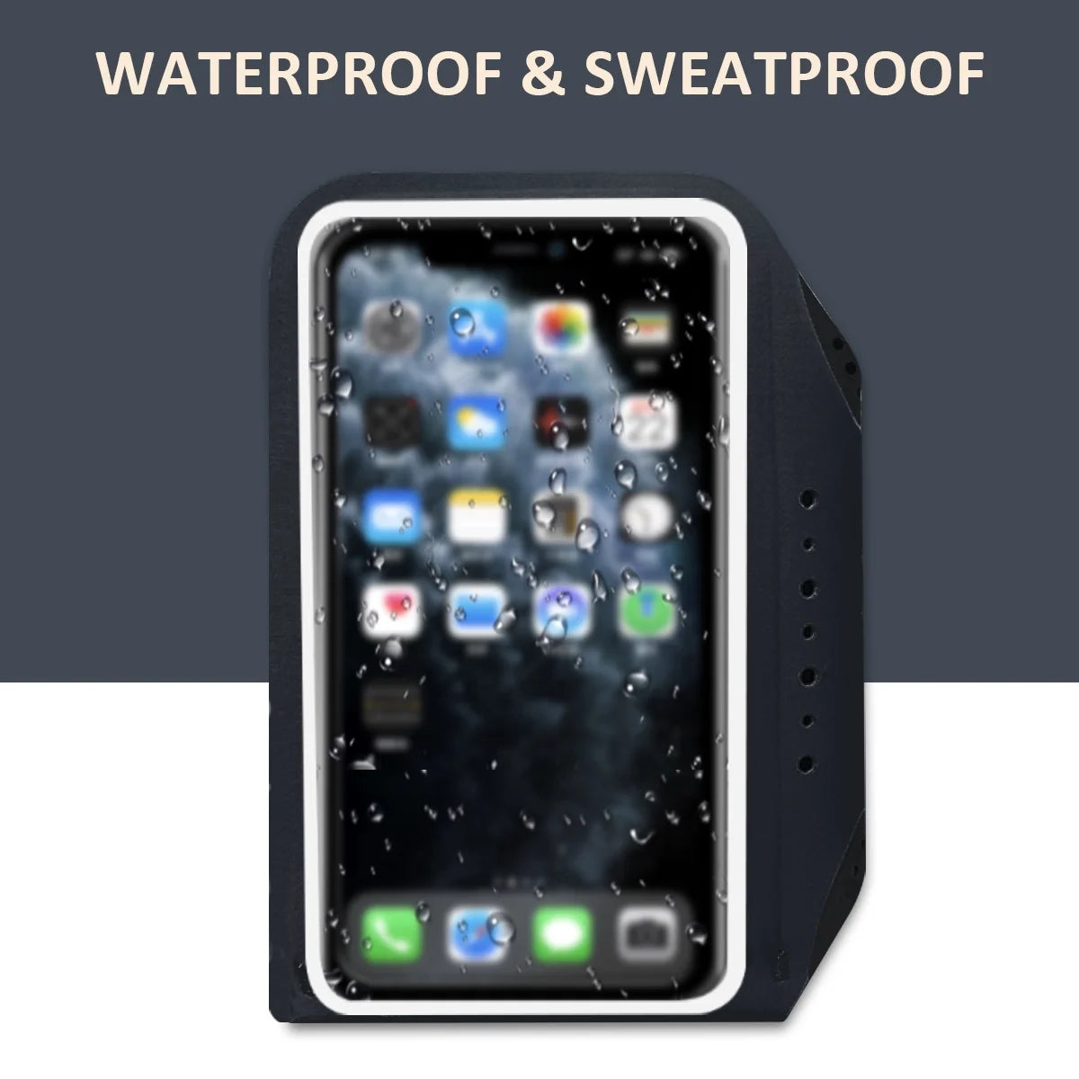 Sweatproof Cell Phone Armband, Running Phone Holder for Iphone 16 15 14 13 Pro XR SE S22 S24, Black