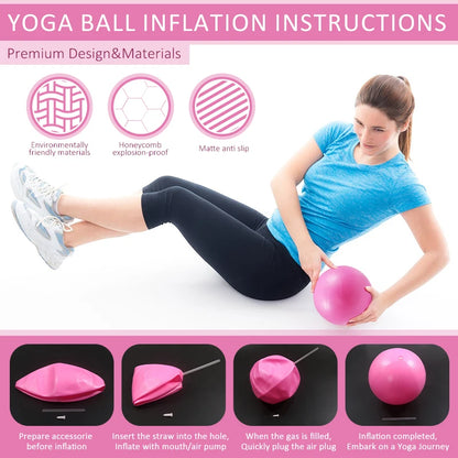 Pilates Ball Resistance Bands Grip Socks Sets, Loop Exercise Bands 5 Levels Yoga Ball 9 Inch, Non Slip Socks Workout Kit at Home