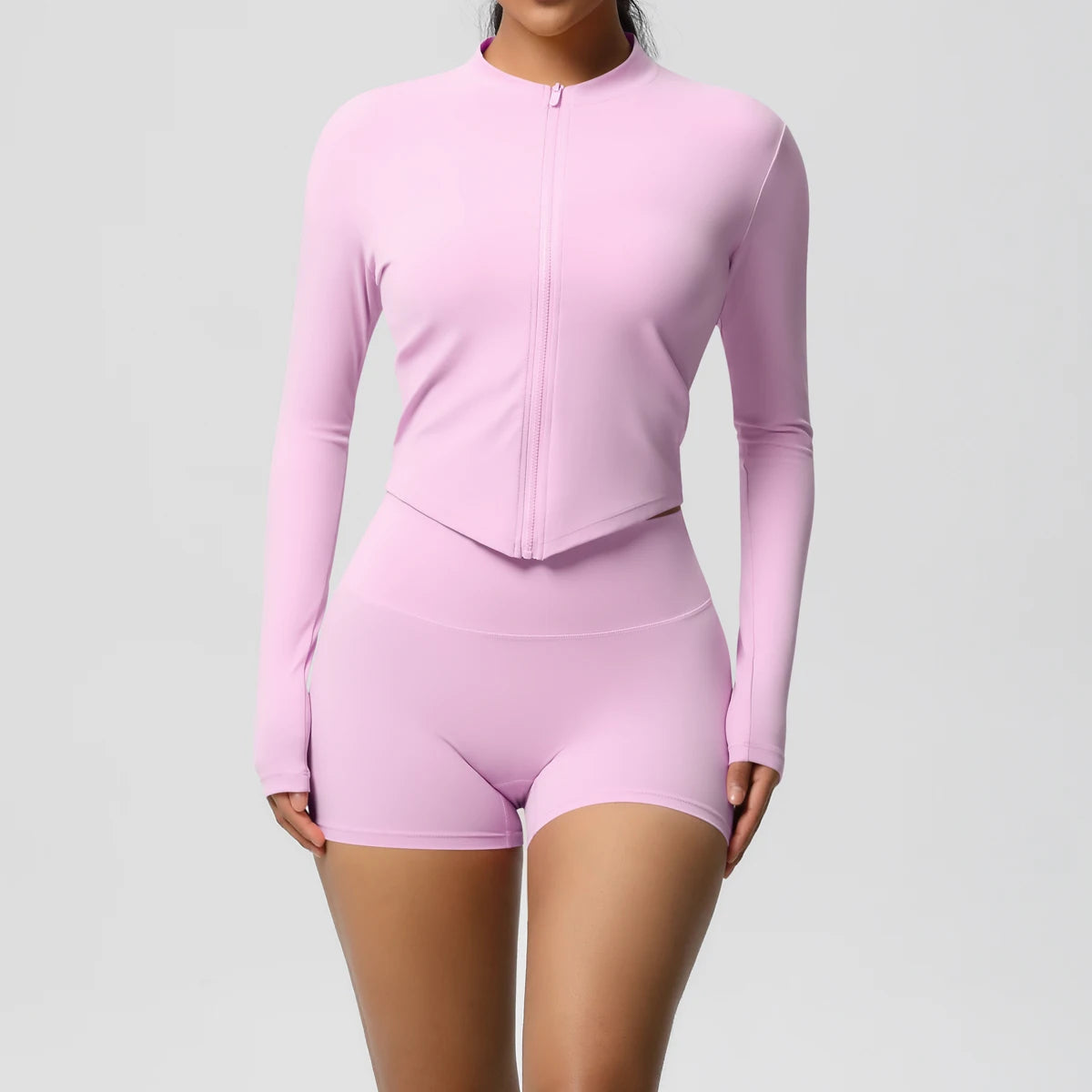 Yoga Sets Sports Fitness Hip-lifting Tight Zipper Jacket Yoga Suit Running Workout Gym Shorts Tracksuits for Women Sports Suits