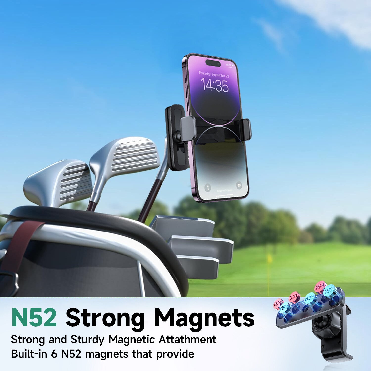 Magnetic 360° Rotatable Phone Holder Gym Metal Magnetic Adjustable Phone Holder
