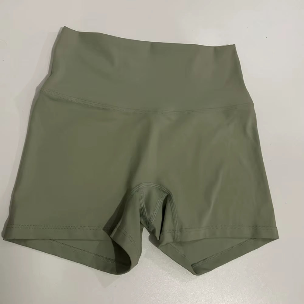 Solid Color High Waist Yoga Ultrashort Leggings Soft Women Gym Athletic Tight Sport Short Compression Comprehensive Training Jog