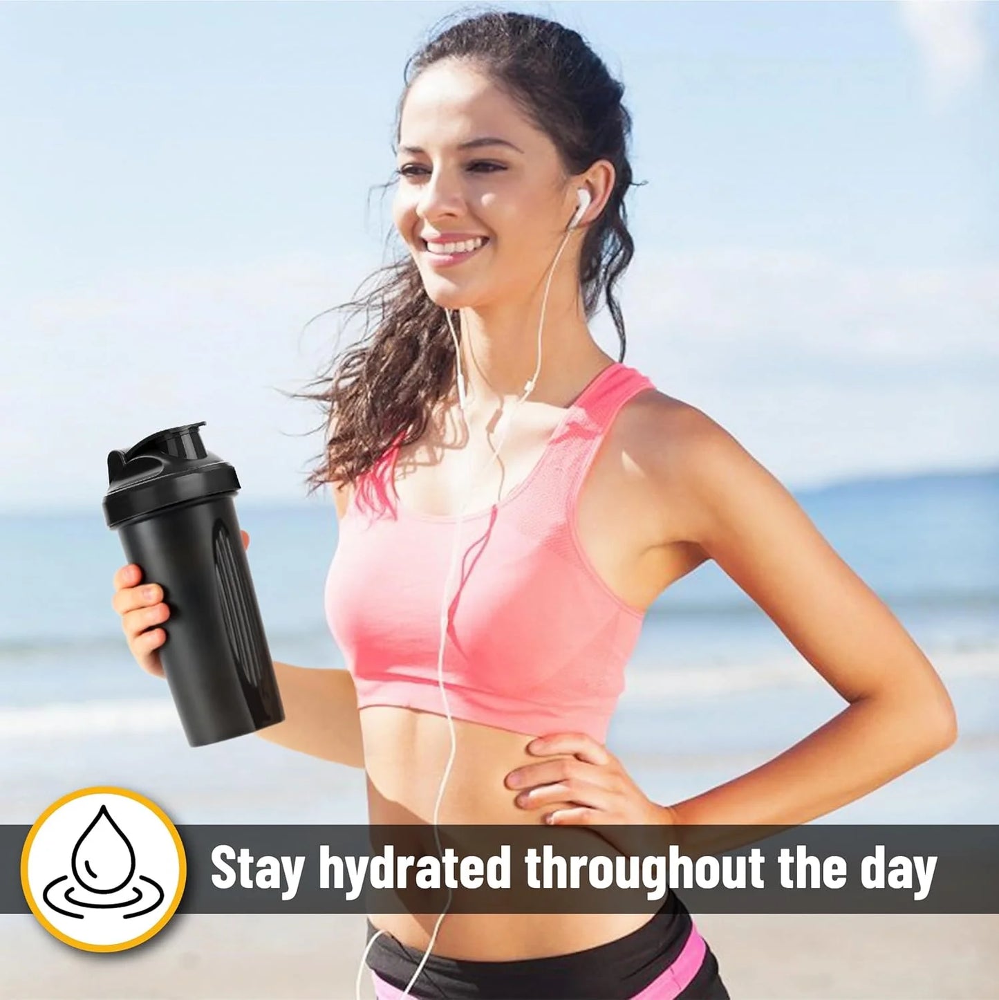 - Shaker Bottles for Protein Mixes, 20 Oz